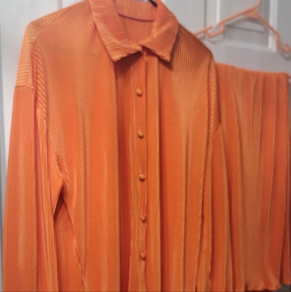 Womens Orange 2 Piece Outfit
